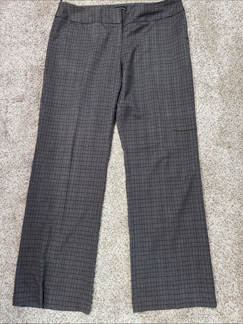 Amanda & Chelsea Gray Plaid Women's Dress Trousers